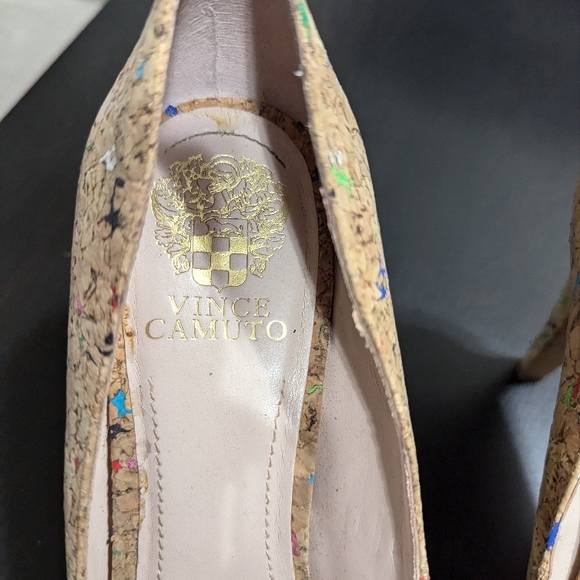 Vince Camuto Women's Cork Peep Toe Heels - Multicolor - Picture 2 of 7